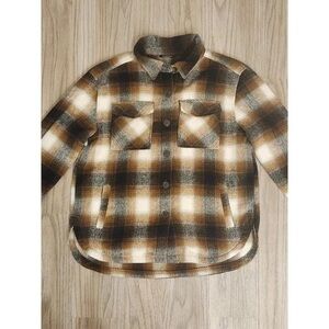 Plaid Women's Jacket - Brown and Cream